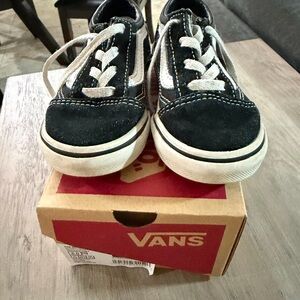 Vans Kids Classic Black and White Sneakers
